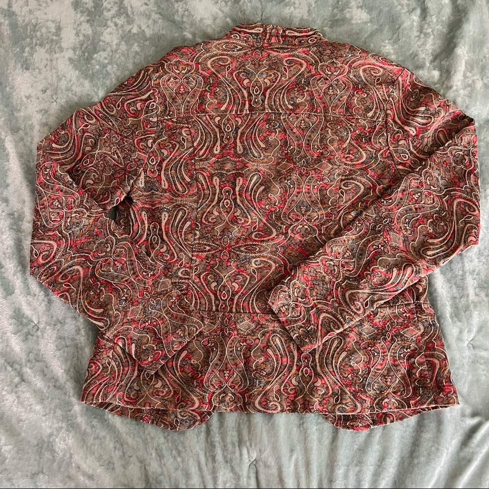 Analogy Petite Paisley Textured Blazer - Picture 6 of 10